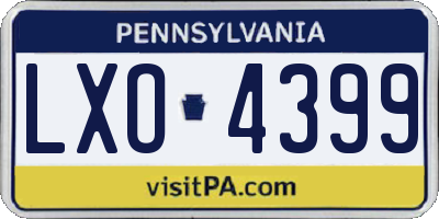 PA license plate LXO4399