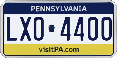 PA license plate LXO4400