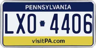 PA license plate LXO4406