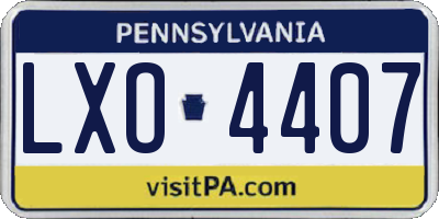 PA license plate LXO4407