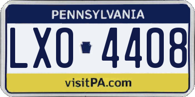 PA license plate LXO4408