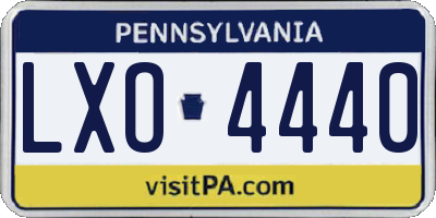 PA license plate LXO4440