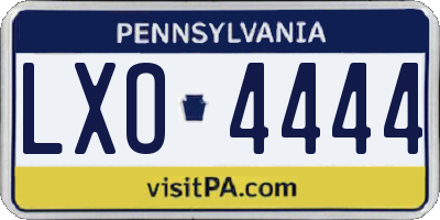 PA license plate LXO4444