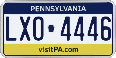 PA license plate LXO4446