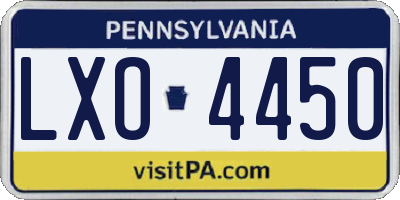 PA license plate LXO4450