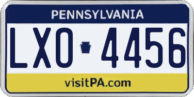 PA license plate LXO4456