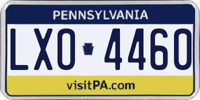 PA license plate LXO4460