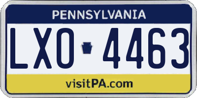 PA license plate LXO4463