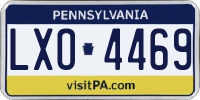 PA license plate LXO4469