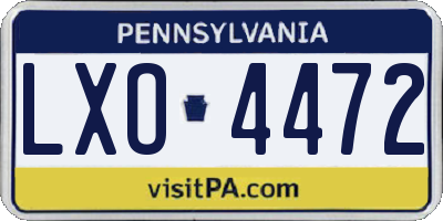 PA license plate LXO4472