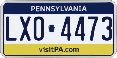 PA license plate LXO4473
