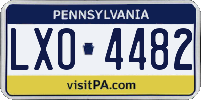 PA license plate LXO4482