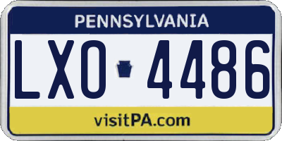 PA license plate LXO4486
