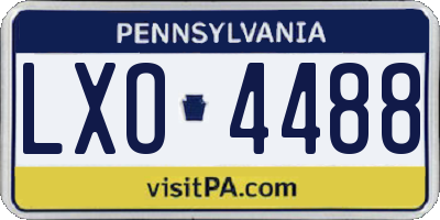 PA license plate LXO4488