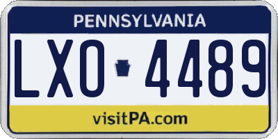 PA license plate LXO4489