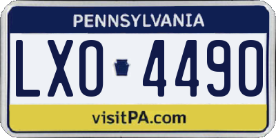PA license plate LXO4490
