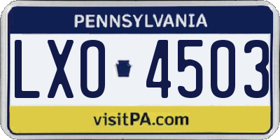 PA license plate LXO4503