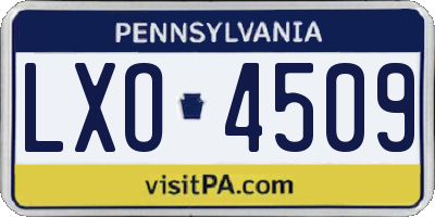PA license plate LXO4509