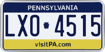 PA license plate LXO4515