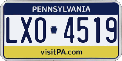 PA license plate LXO4519