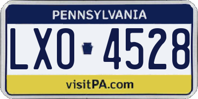 PA license plate LXO4528