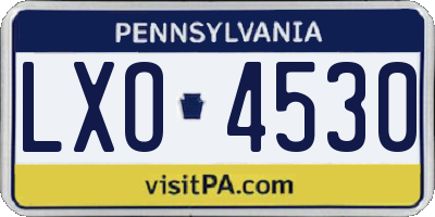 PA license plate LXO4530