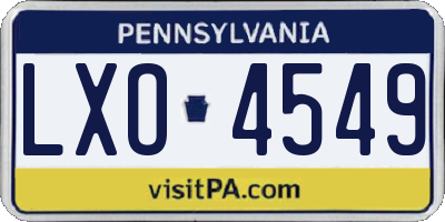 PA license plate LXO4549