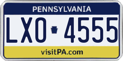 PA license plate LXO4555