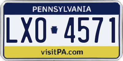 PA license plate LXO4571