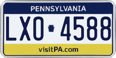 PA license plate LXO4588
