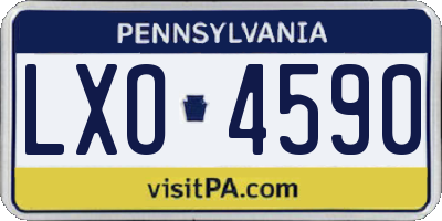 PA license plate LXO4590