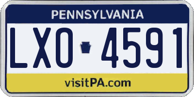 PA license plate LXO4591