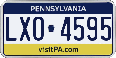 PA license plate LXO4595