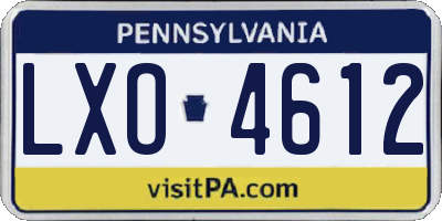 PA license plate LXO4612