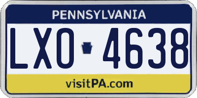 PA license plate LXO4638