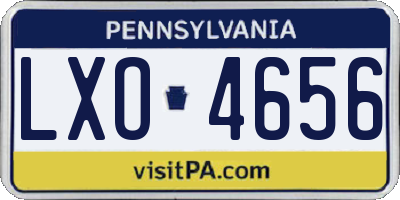 PA license plate LXO4656