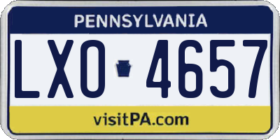 PA license plate LXO4657