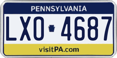 PA license plate LXO4687