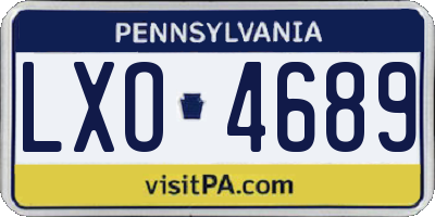 PA license plate LXO4689
