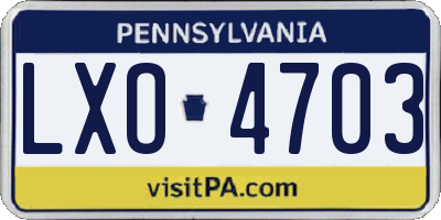 PA license plate LXO4703