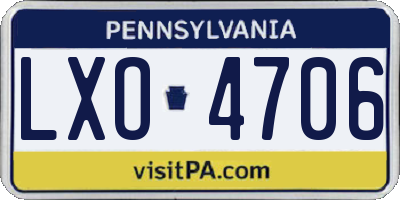 PA license plate LXO4706