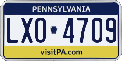 PA license plate LXO4709