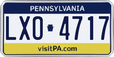 PA license plate LXO4717