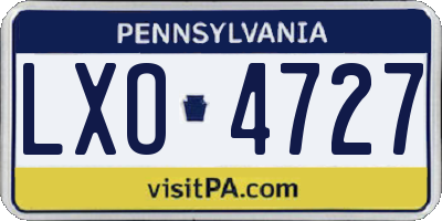 PA license plate LXO4727