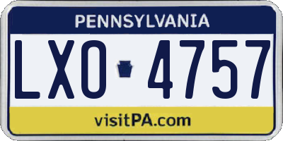 PA license plate LXO4757