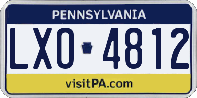 PA license plate LXO4812