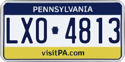 PA license plate LXO4813