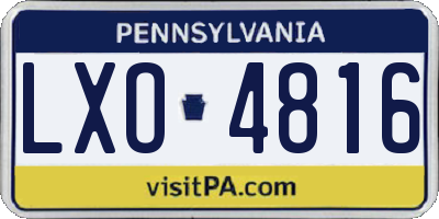 PA license plate LXO4816