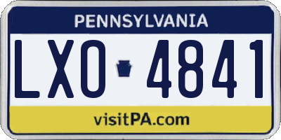 PA license plate LXO4841