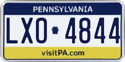 PA license plate LXO4844